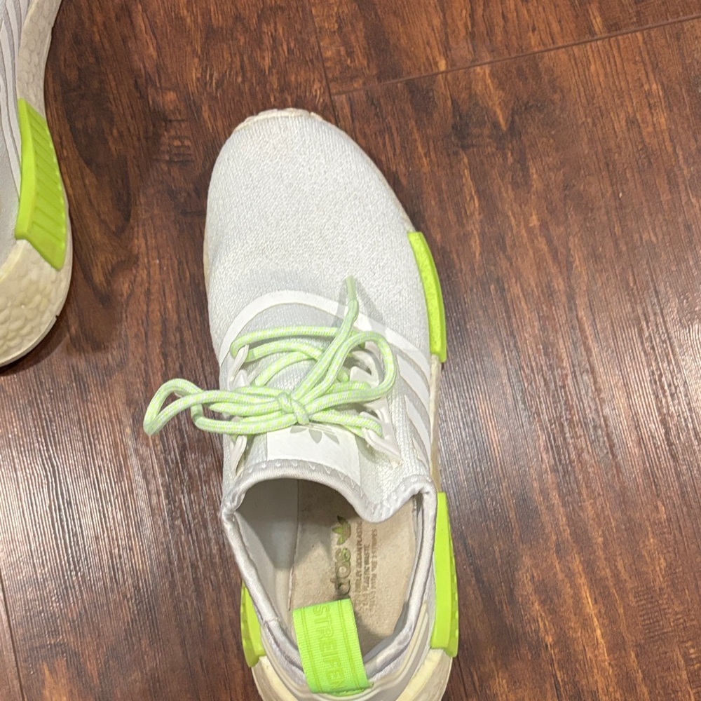 adidas White Sneakers with Neon Green Accents - Picture 7 of 12